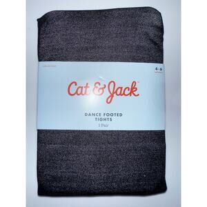 Cat & Jack Dance Footed Girls Black Tights One Pair Size 4-6